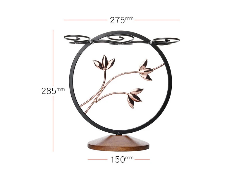 Держатель для бокала вина-элегантная отдельно стоящая стойка для фужеров с 6 крючками, съемная, основа из цельного дерева, художественный Настольный дисплей