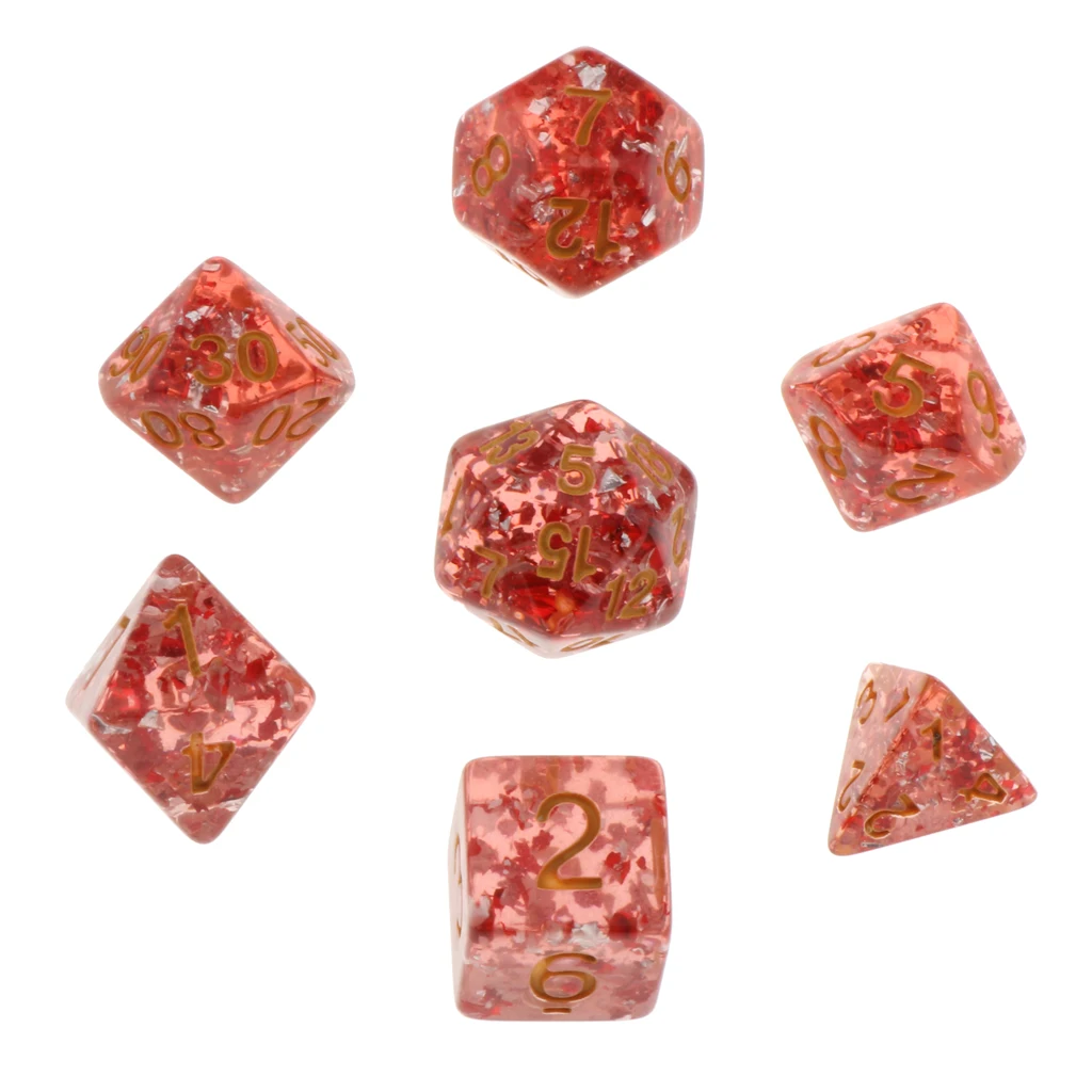 Pack of 7 Polyhedral Dices Table Board Games Party KTV for Dungeon & Dragons DND Dice Set Party Game Dices Hobby & Collectibles