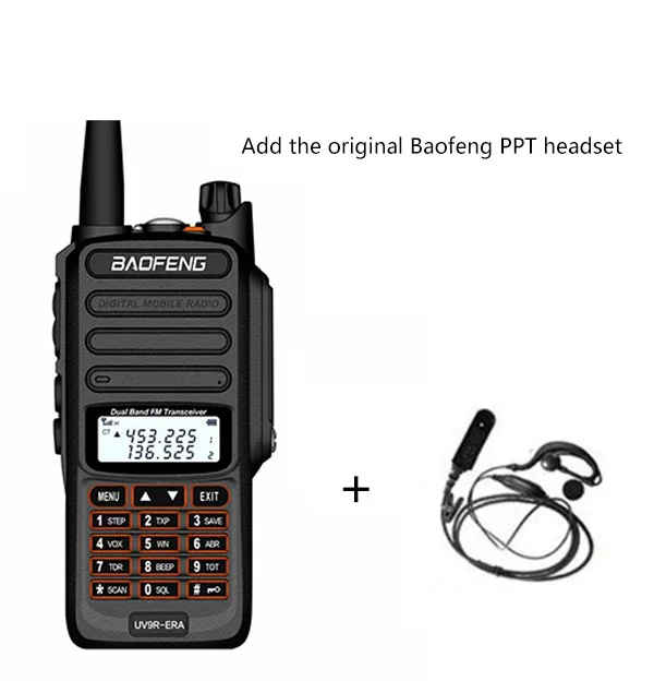 add headset IP68 Водонепроницаемая рация дальность действия 25 км baofeng uv-9r ERA plus cb ham Радио hf приемопередатчик UHF VHF радиостанция - Цвет: add headset