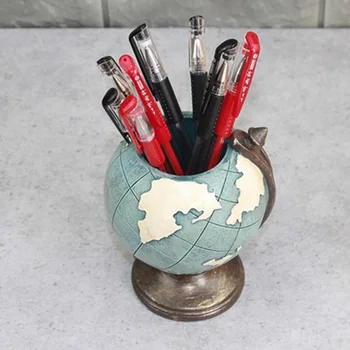 

Durable Pencils Home Office Students Gift Globe Shaped Vintage Study Room Pen Holder Storage Desk Organizer School Stationery