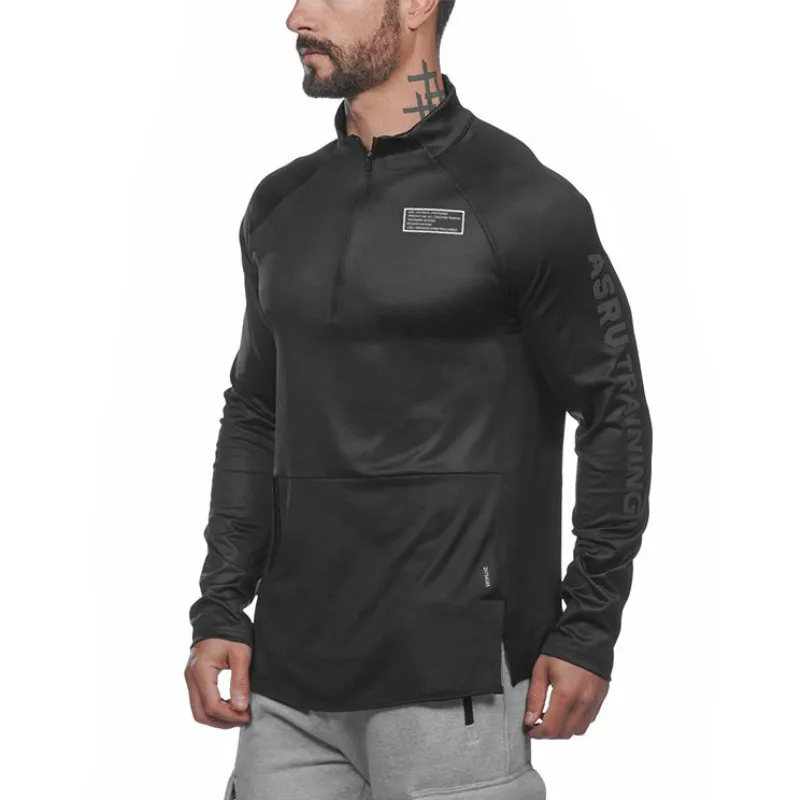 

Mens Gym Sweatshirt Fitness Sport Jacket Bodybuilding Workout Shirt Long Sleeve Jogging Sportswear Men Running Training Clothing