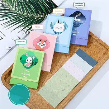 

4 Box Oil Absorption Paper Portable Facial Cleaning Paper Oil Control Facial Tissue Soft Facial Tissue For Man Woman Home Travel