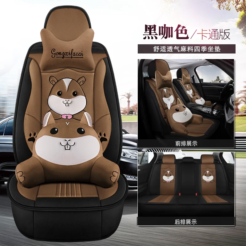 Полностью Покрытые льняные Чехлы для автосидений для lada grant lada kalina lada largus lada priora lada samara lada ve - Название цвета: kase katong