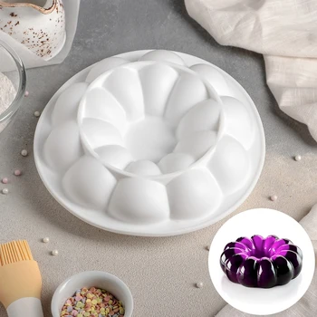 

Form for mousse desserts and pastries "Flower", 21 × 7 cm, white