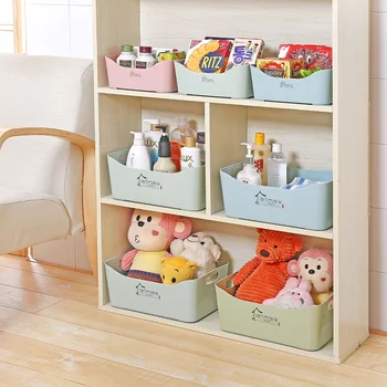 

Plastic Storage Box Case for Toy Cosmetic Snacks Clothes Desktop Sundries Storage Basket Bin Holder Bathroom Makeup Organizer