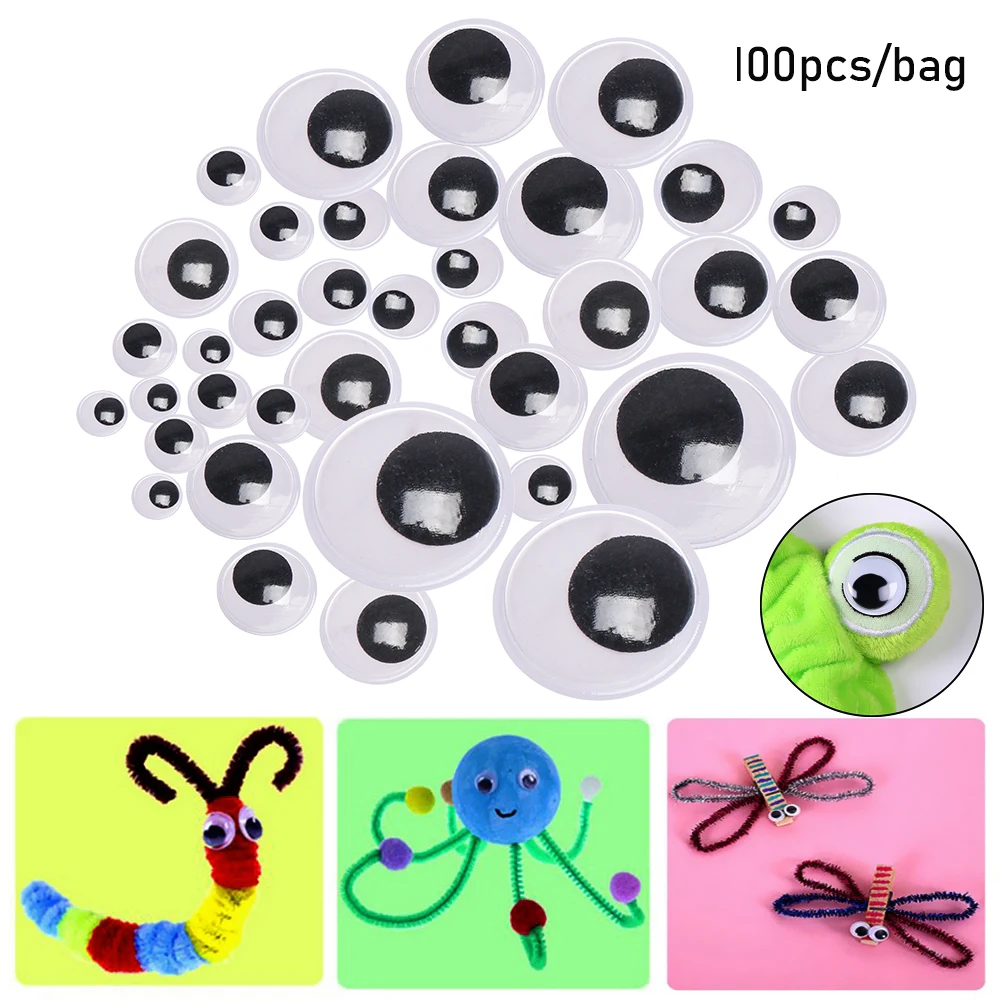 100Pcs/Pack Plastic Doll Eyes DIY Dolls Stuffed Toys Eye Puppet Dinosaur Eyes Not Self-adhesive Plush Doll Accessories 4