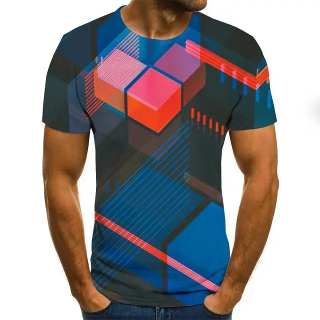 Three -Dimensional Vortex Men T-shirt 3D Printed Summer O -Neck Daily Casual Funny Shirt 3