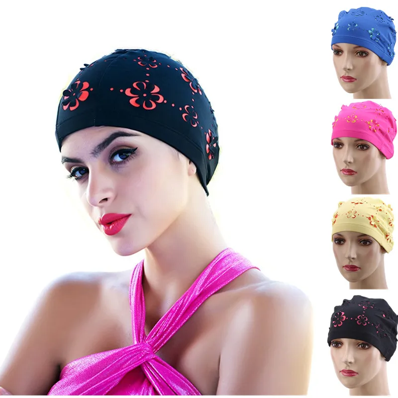 

New Swimming Hat Women Unisex Girls Long Hair Bathing Cap Swimming Cap Stretch Drape Free Size Swim Pool Sport Elastic Turban