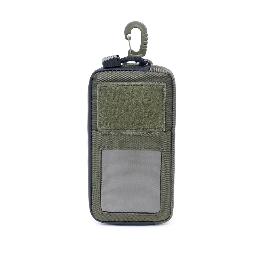 Green 1000D тактическая сумка-кошелек Военная поясная сумка портативный держатель для карточки-ключа аксессуар Molle Pouch Pocket с карабином для охоты - Цвет: Green