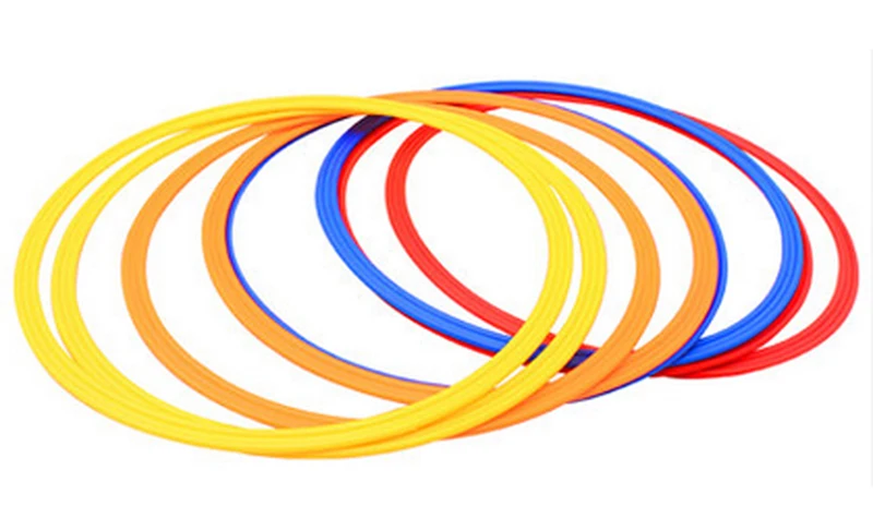 6Pcs/ Set 40cm Soccer Speed Agility Rings ABS Material Sensitive Football Training Equipment Pace Lap Football Ball Training
