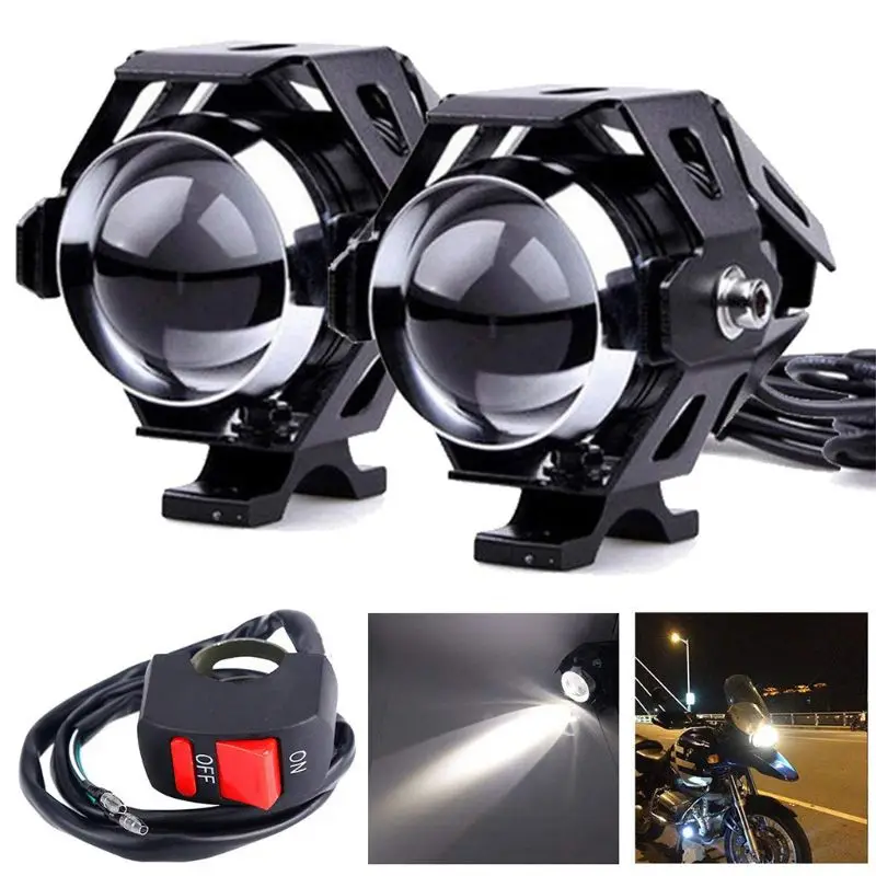 

2 Pcs U5 Motorcycle LED Headlight Driving Fog Light Super Bright External Spot Bulb Lamp Motorbike Accessories Motor Parts