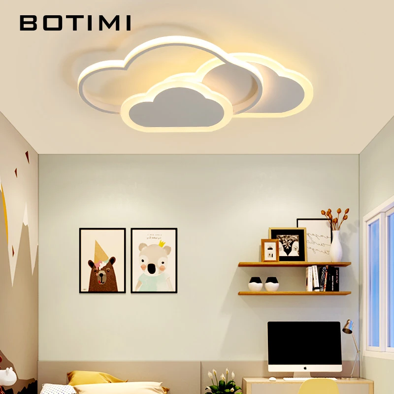 

BOTIMI Cloud Shaped LED Ceiling Lights With Remote Control 220V Acrylic Ceiling Lamp For Kids Room Girls Bedroom Lighting