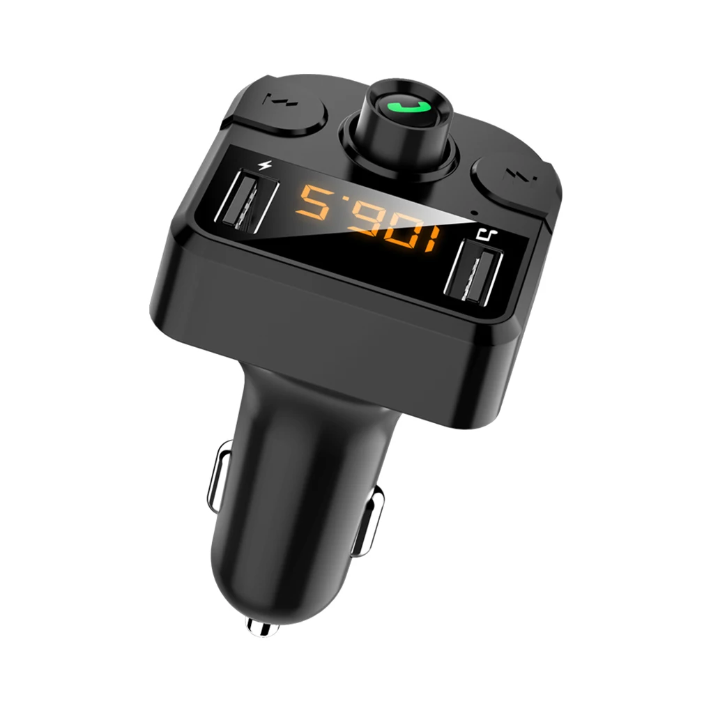 Автомобильный fm-передатчик с ЖК-дисплеем и mp3-плеером, беспроводной Bluetooth приемник, автомобильный комплект, быстрая зарядка через usb,, USB зарядное устройство