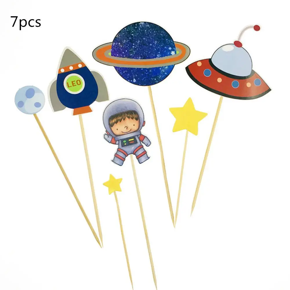 Party Decorations Birthday Party Supplies Cake Topper Cake Decorations Cake Toppers Cupcake Supplies 7/9PCS Cupcake Toppers Outer Space Astronaut Solar System Cake Insert Homemade Planet Birthday Cupcake Decorations for Kids