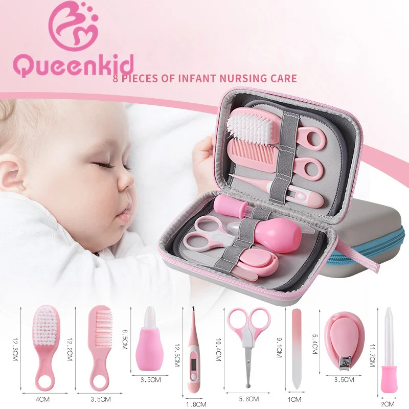 8 unids/set tijeras de uñas de bebé Clipper portátil para la salud infantil instrumentos juegos recién nacido cuidado Kits de cuidado para niños regalo