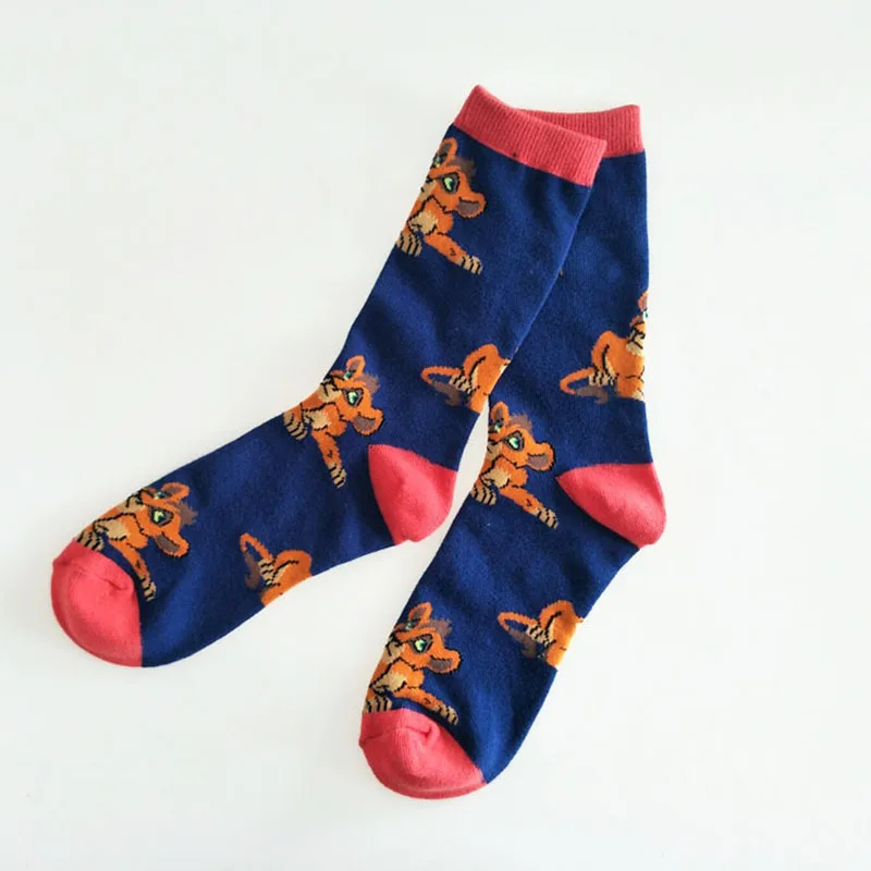 Creative Lovely Cartoon Lion Boar Cute Socks Couples Casual Personality Tide Socks Outdoor Streets Hip Hop Happy Funny Men Sox