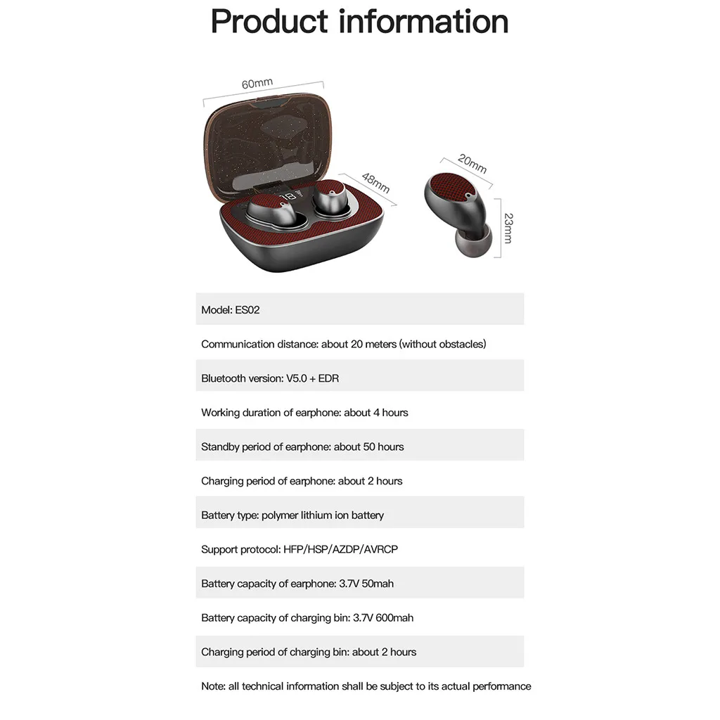 Ouhaobin беспроводные наушники tws bluetooth флип-флоп цифровой дисплей гарнитура кожа водонепроницаемые наушники 1219#2
