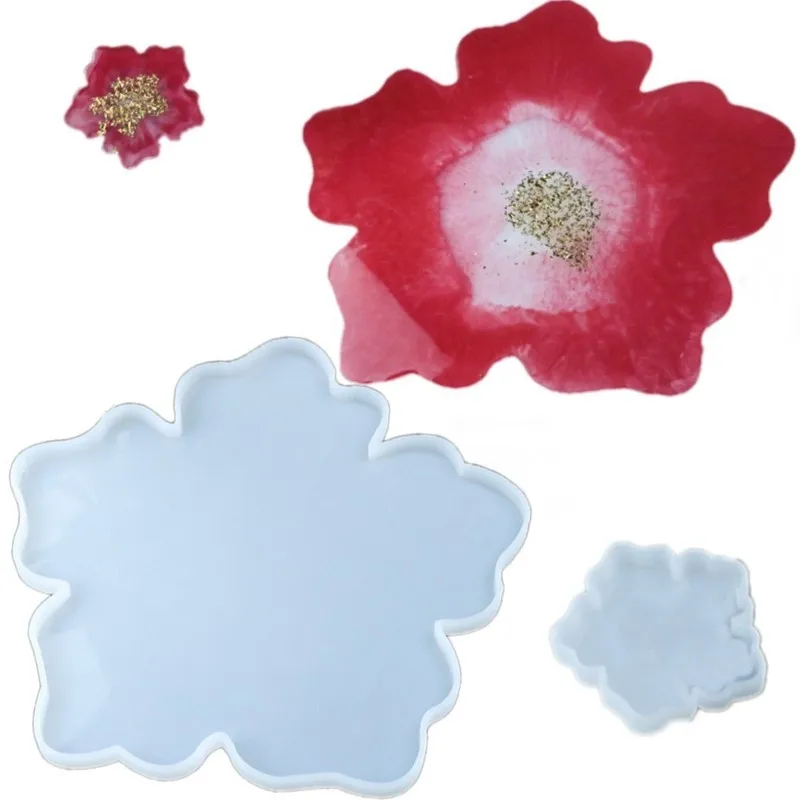 

Sakura Flower Tea Tray Coaster Silicone Mold DIY Crystal Uv Epoxy Resin For Jewelry Making Coaster Resin Casting Molds Tools