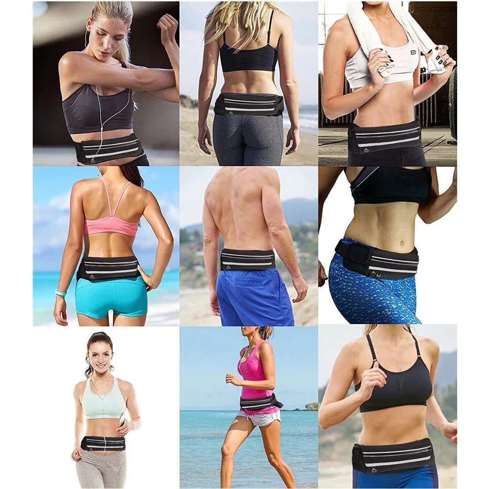Outdoor sports pockets Anti-theft mobile phone running belt waterproof men and women tactical invisible running bags#P