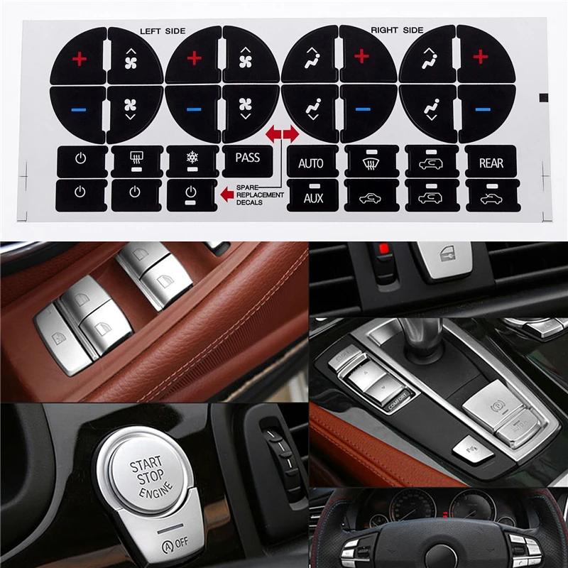 

1PCS PVC Kit Sticker Climate Control AC Dash Button Repair Replacement Interior Parts For Tahoe Suburban Car Interior Decoration