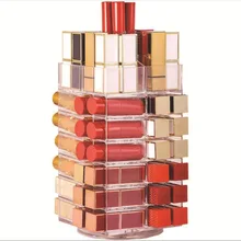 

Large Capacity Lipstick Storage Container Rotatable Container For 64 Lip Balm Bathroom Durable Acrylic Lipsticks Organizer