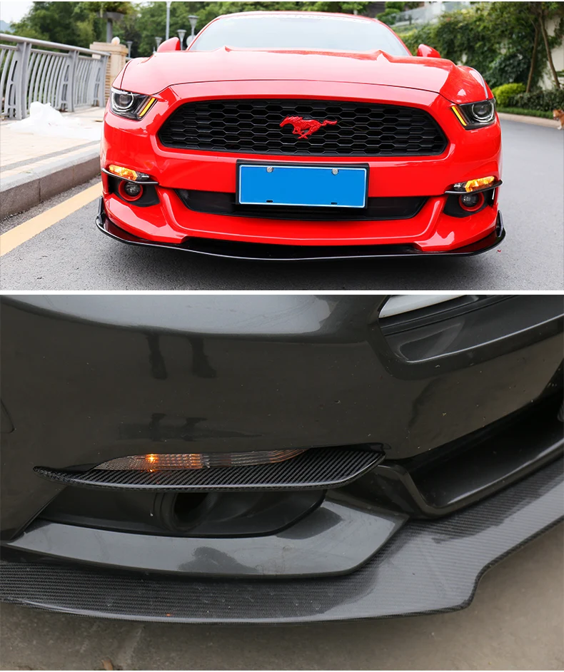 Подходит для Ford Mustang передняя противотуманная фара для бровей углеродного волокна спойлер для краски дефлектор 15-17