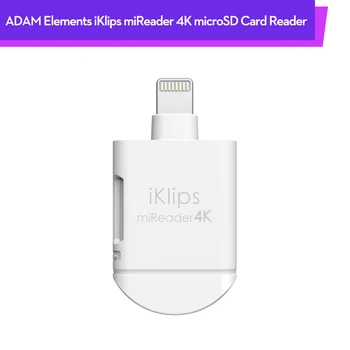 

Original ADAM Elements iKlips miReader 4K microSD Card Reader for iPhone or iPad Supports Lightning Micro USB microSD card