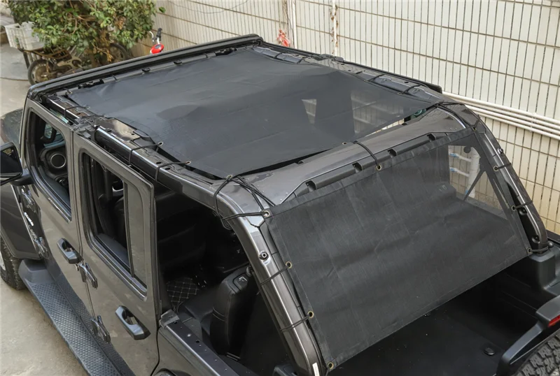Прочный автомобильный чехол для Jeep JL Wrangler солнцезащитный козырек крыша сверху сетка УФ Защита чистая аксессуары для Jeep Wrangler jl