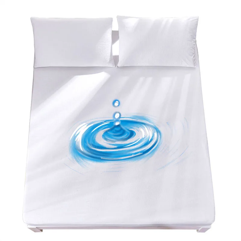 Waterproof Mattress Cover Antibacterial Soft Fitted Sheet with Elastic Band Protector Cover Air Permeable Bed Bedding