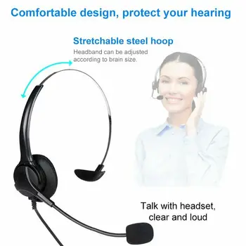 

wired stereo headset noise canceling headset with microphone adjustable range for desktop laptop Call Centre Telephone Corded