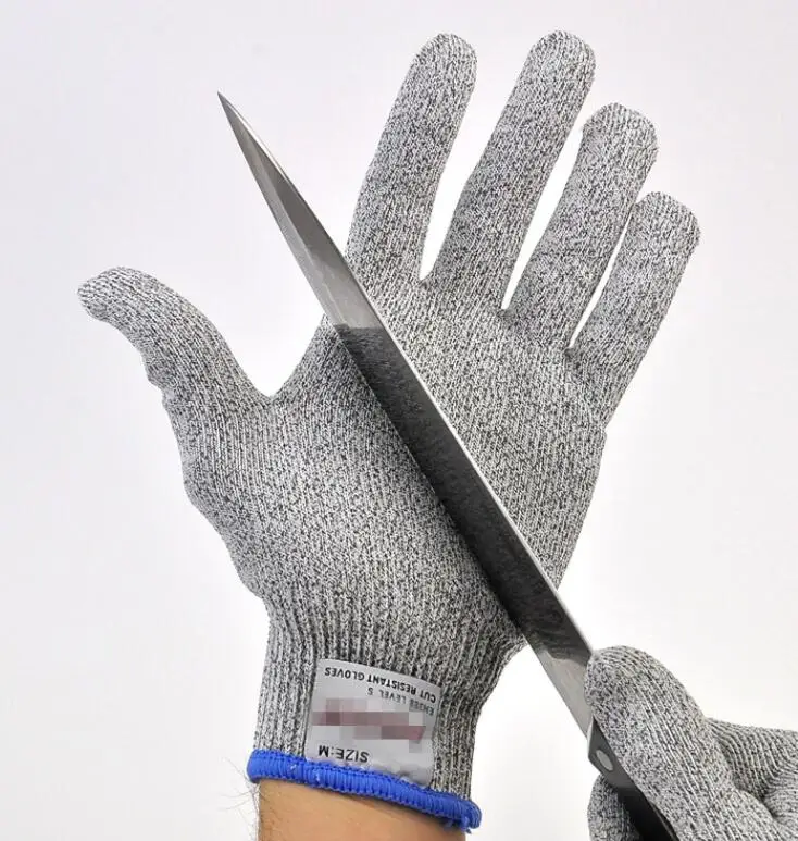 Blue Line Gloves Уровень 5 ПВХ устойчивые к порезам перчатки высокопрочные полиэтиленовые HPPE трикотажные кухонные устойчивые перчатки деревообрабатывающие Убойные перчатки - Цвет: Blue Line Gloves