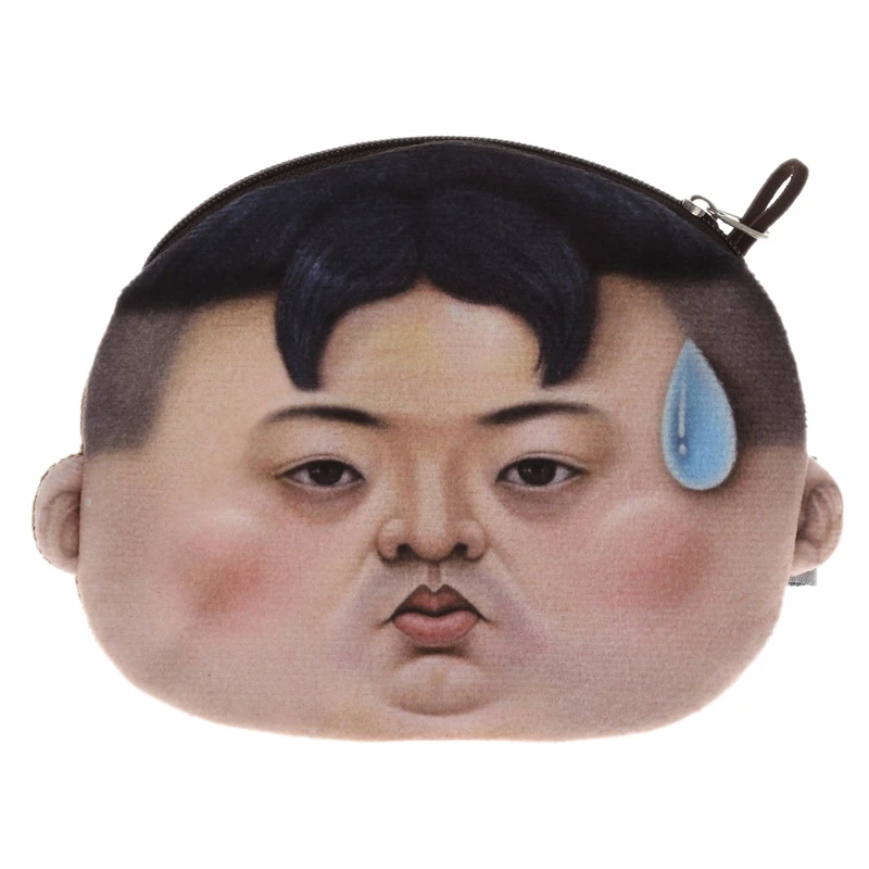Cartoon Funny Wallet Bag Expression Zipper Mini Coin Purses Purse Plush Pouch