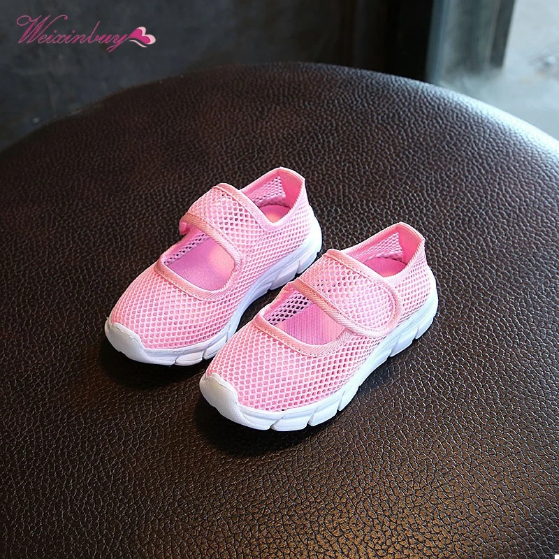 

Kids Canvas Casual Shoes Summer 2019 Fashion Candy Breathable Mesh Kids Sports Boys Girls Sneakers 6 Colors 2-11Y