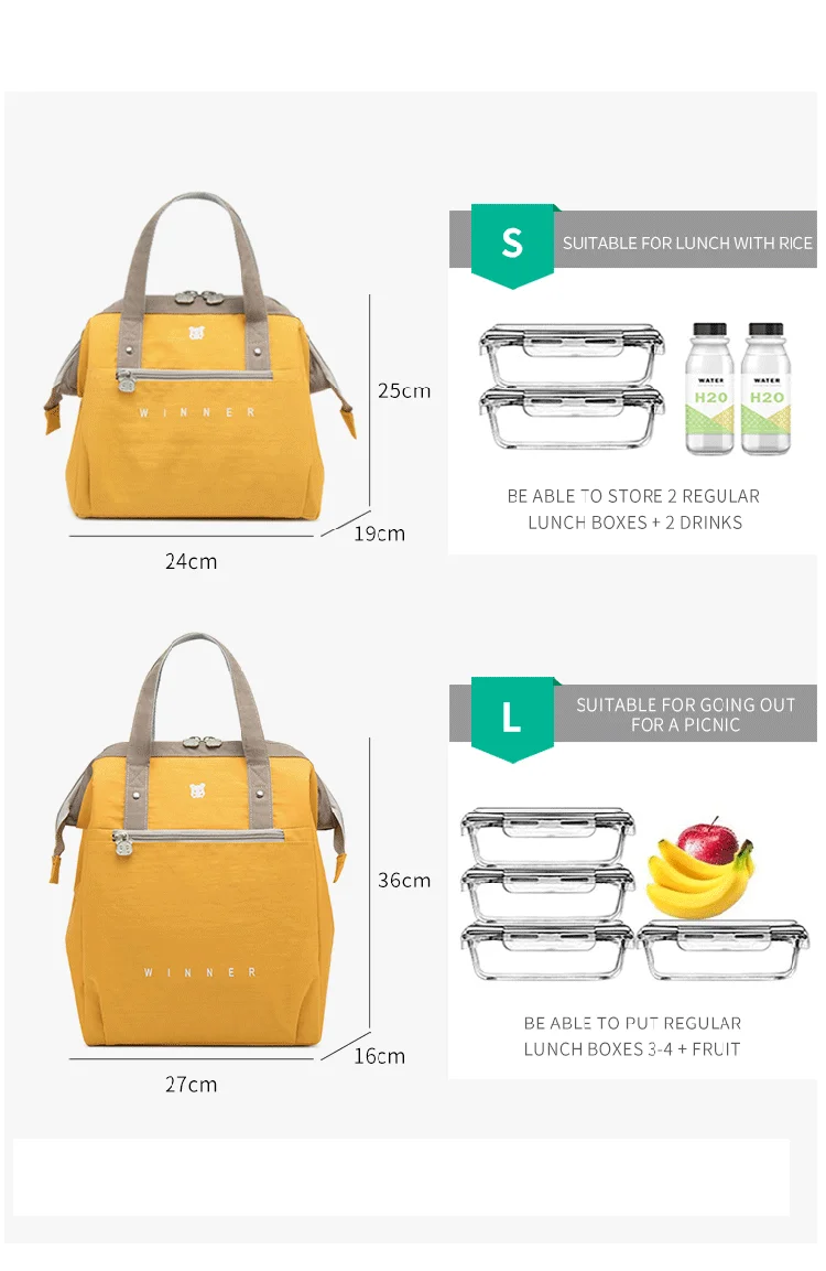 Portable Lunch Bag New Thermal Insulated Lunch Box Tote Cooler Bag Bento Pouch Lunch Container School Food Storage Bags Portable Lunch Bag New Thermal Insulated Lunch Box Tote Cooler Bag Bento Pouch Lunch Container School Food Storage Bags