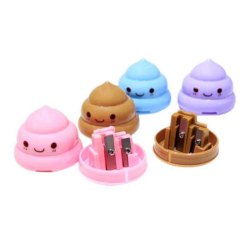 Kawaii Shit точилка для карандашей форма резак нож Двойное Отверстие полюс кусок рекламная оригинальность подарок канцелярские принадлежности