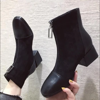 

DM20 Winter Boots Women Shoe Woman Boots Fashion Black Ankle Boots Winter Boots 2019 Winter New Short Fur Warm Boots Comfortable