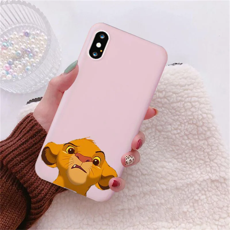 -8 Милый Король Лев Simba Nala силиконовый чехол для телефона чехол для IPhone X 7 8 6s Plus XS MAX XR 11 Pro Max чехол - Цвет: -8