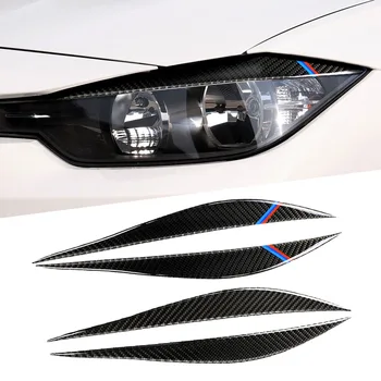 

High Quality Real Carbon Fiber Front Headlight Cover Eyelid Eyebrow For BMW 3 Series F30 2013 2014 2015 2016 2017 2018