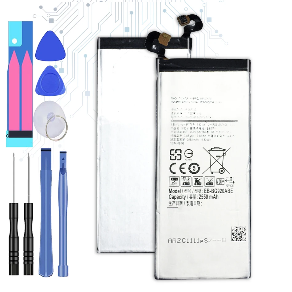 EB BG920ABE аккумулятор для Samsung GALAXY S6 SM G920 G920F G920i G920A G920V G9200 G9208 G9209 2550 мАч + номер