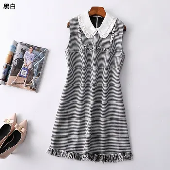 

New 220827 women s winter lapel zipper sleeveless long loose dress