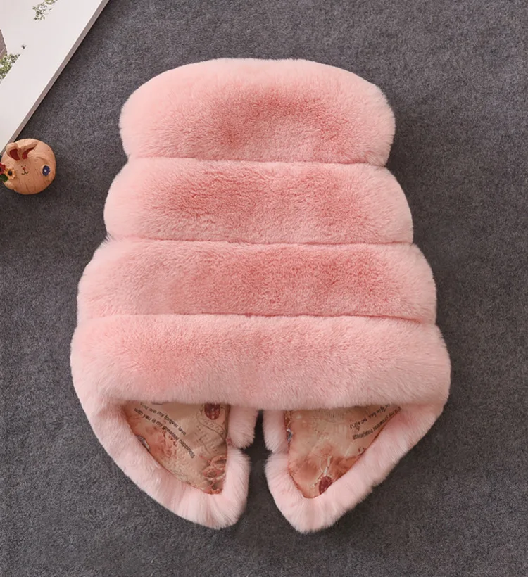 Children Vest Children Girls Faux Fur Vest Autumn & Winter Fashion Thick Warm Waistcoat