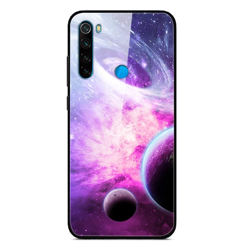 33 Чехол для Redmi note 8 T, жесткая задняя крышка из закаленного стекла для Xiaomi Redmi Note 8 T, защитный чехол для телефона, силиконовый бампер, чехол для Note8T 8 T - Цвет: 33