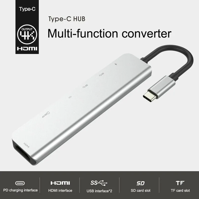 USB 3,0 концентратор usb type c к HDMI 4K адаптер PD 87W Быстрая зарядка USB3.0* 2 RJ45 с SD/TF картой 8 в 1 концентратор для Macbook Pro samsung