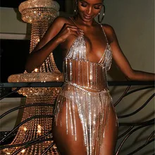 Модные серые жемчуг платье со стразами Длинные рукава стрейч сексуальные платья этап рождения для празднования вечеринок ночной клуб наряд