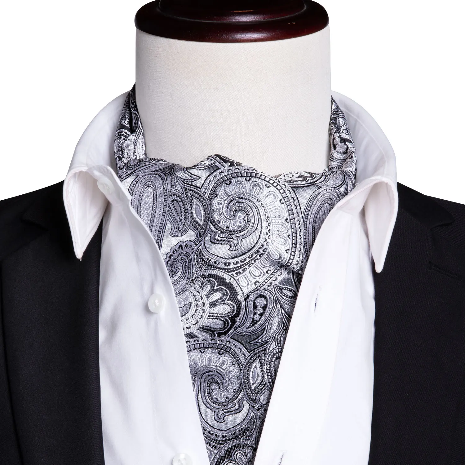 Шелковый Золотой Аскот галстук для мужчин Галстук Набор Цветочный Королевский Аскот формальный галстук платок запонки для нежных мужчин свадьба Барри. Ван - Цвет: AS-024
