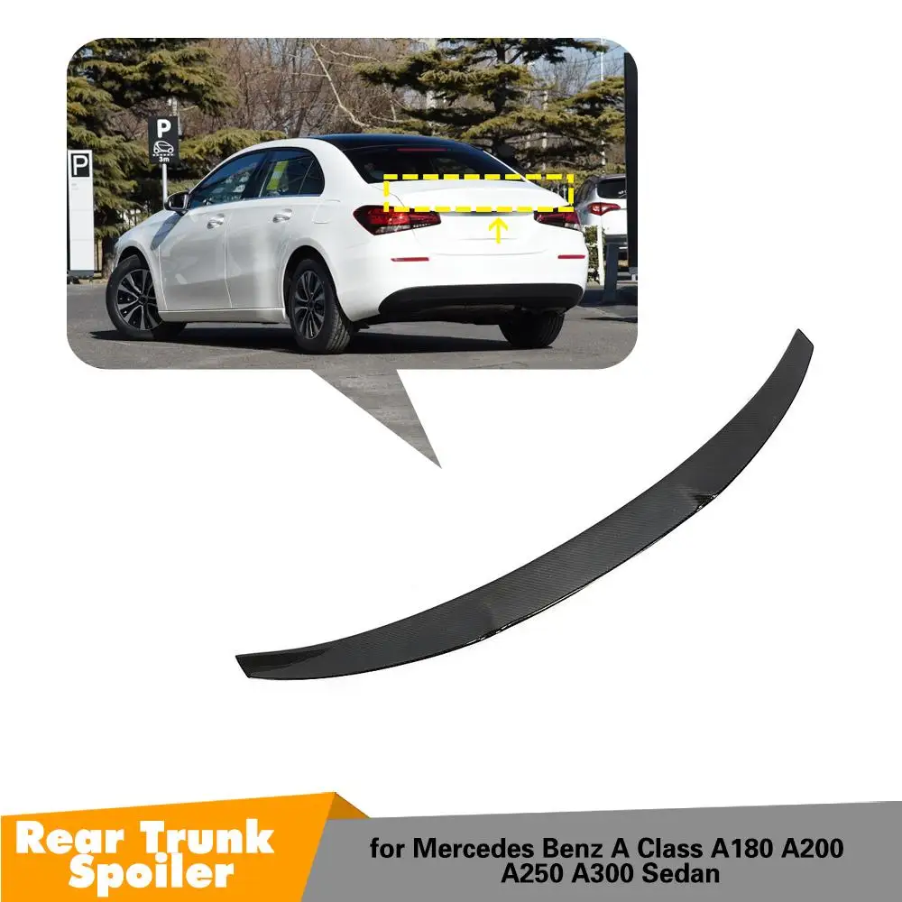 

For Mercedes A Class AMG W177 Spoiler A200 A220 A250 Sedan 2018 2019 - UP Carbon fiber rear trunk spoiler