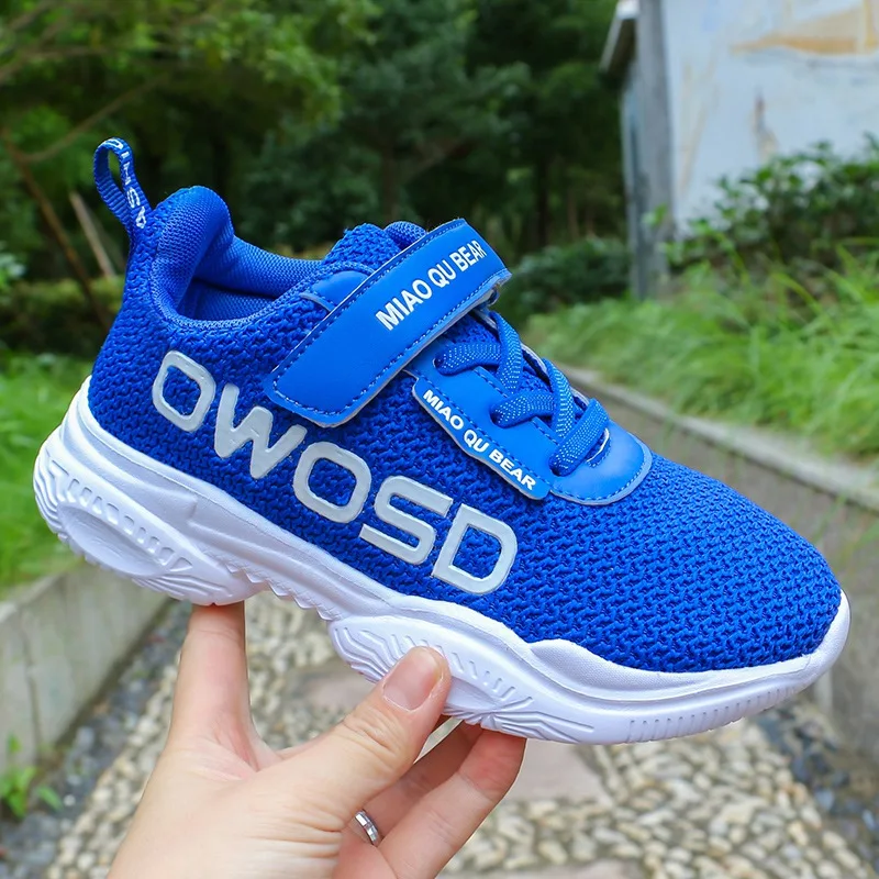Autumn Children Boy Girl Net Cloth Sneakers Casual Solid Color Letter Pattern Breathable Light Wear-resistant Non-slip Sneakers
