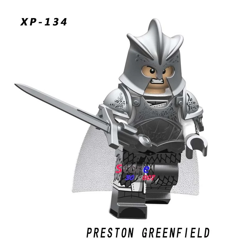 XP134 50 шт. Gondor защита от фонтана меч ланцеры Игра престолов Гендри средневековые лучники серии строительные блоки DIY игрушки для детей - Цвет: XP134