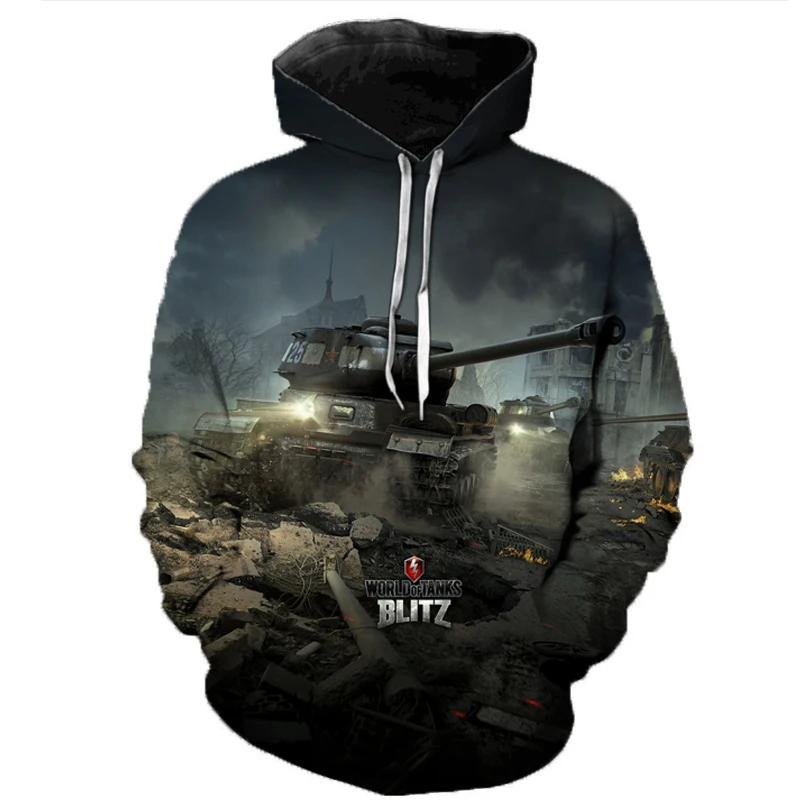 Новые игры World of Tanks, 3D принт, толстовки с капюшоном для мужчин и женщин, модный Повседневный пуловер в стиле хип-хоп, уличная одежда, негабаритные толстовки