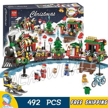 

552pcs New Winter Holiday Snow Train Set Tracks 11094 DIY Model Building Kit Blocks Children Kids Bricks Compatible With Lago